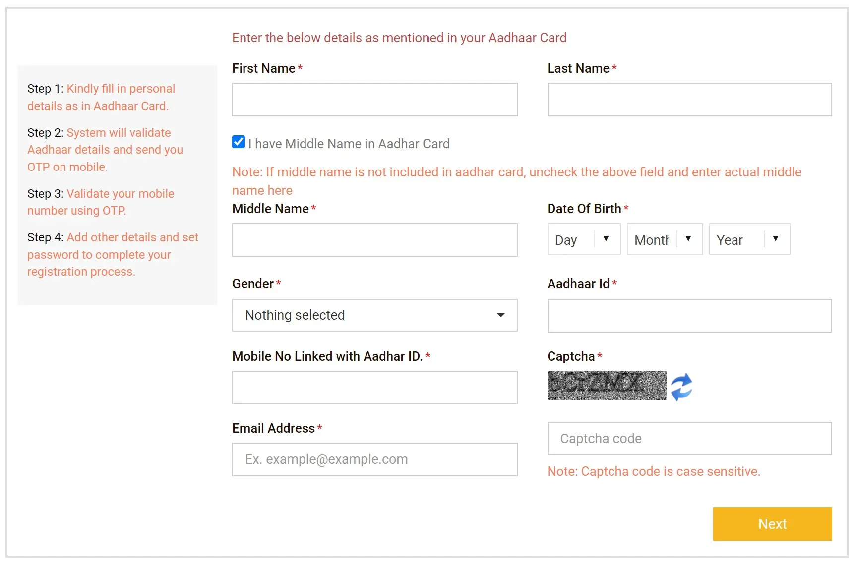 Mahaswayam Registration Form