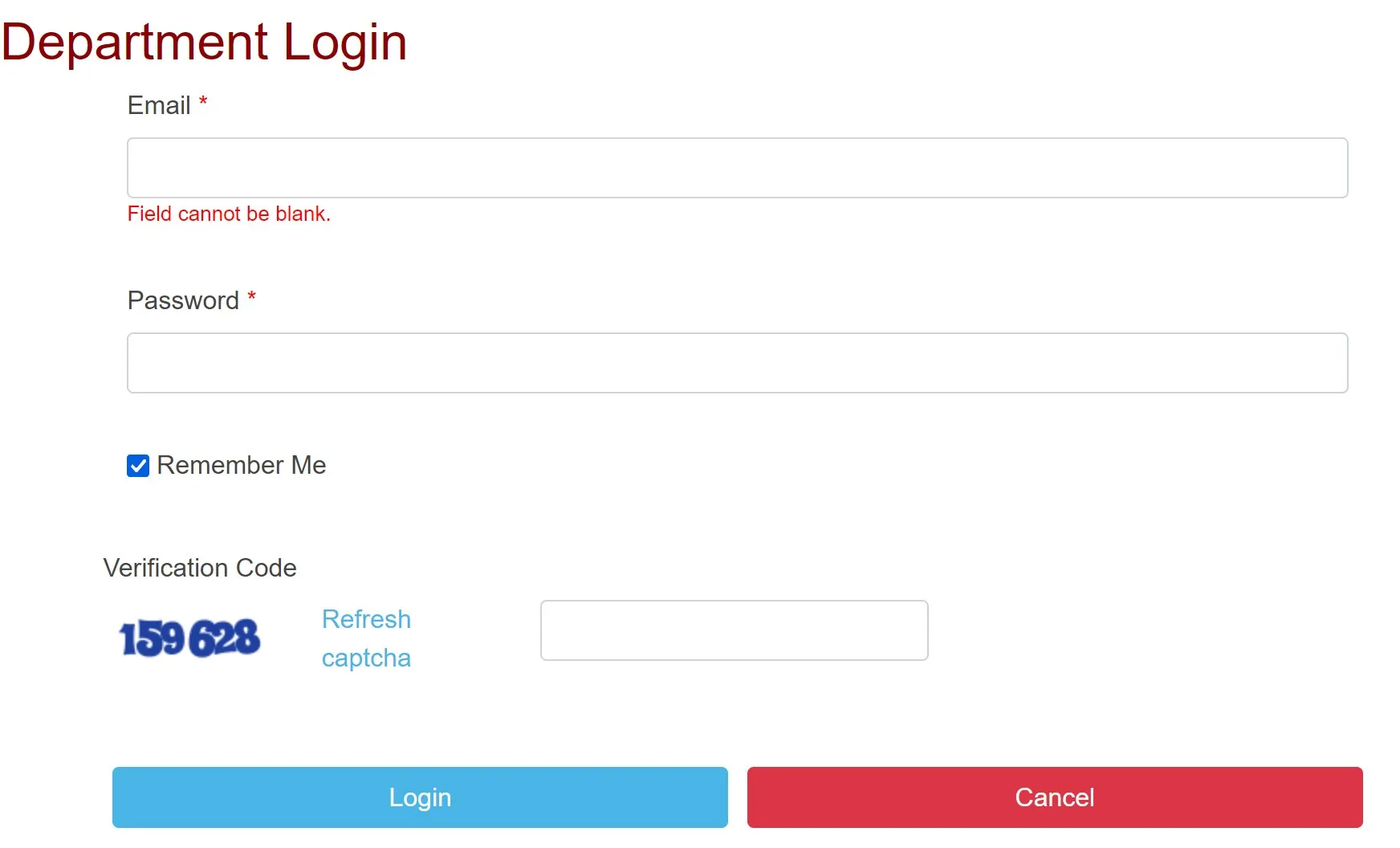 Department Login