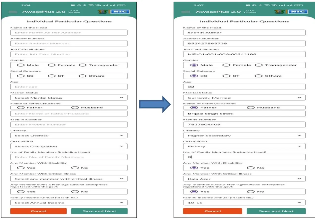 Survey Form Individual Details