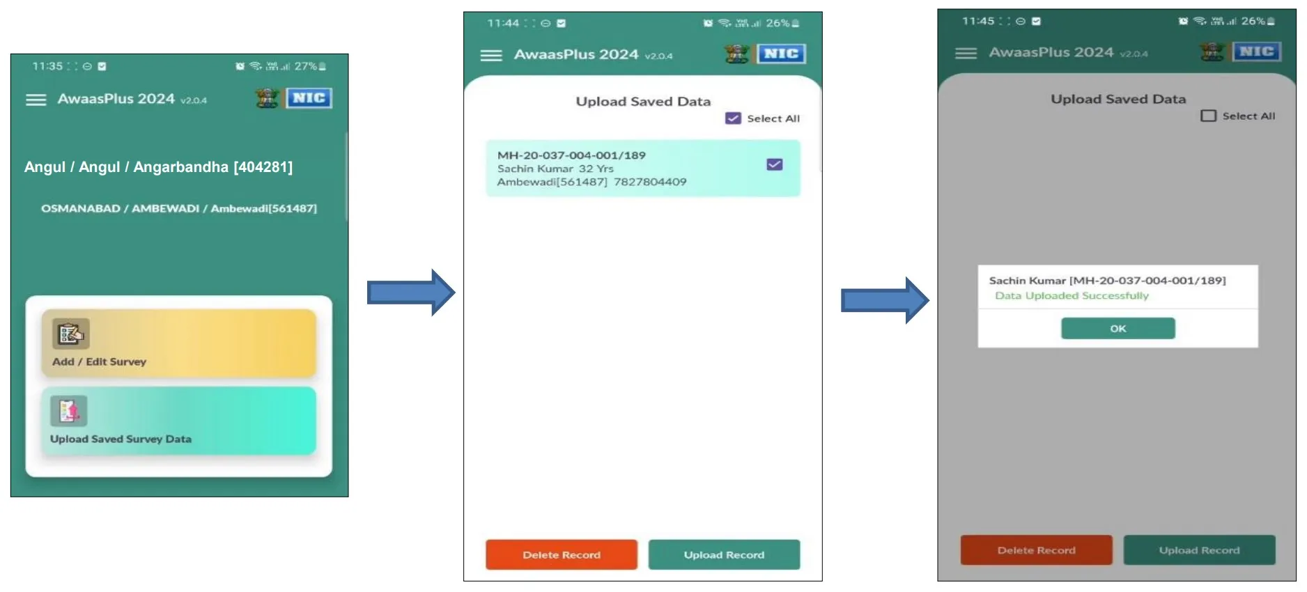 Upload Saved Data