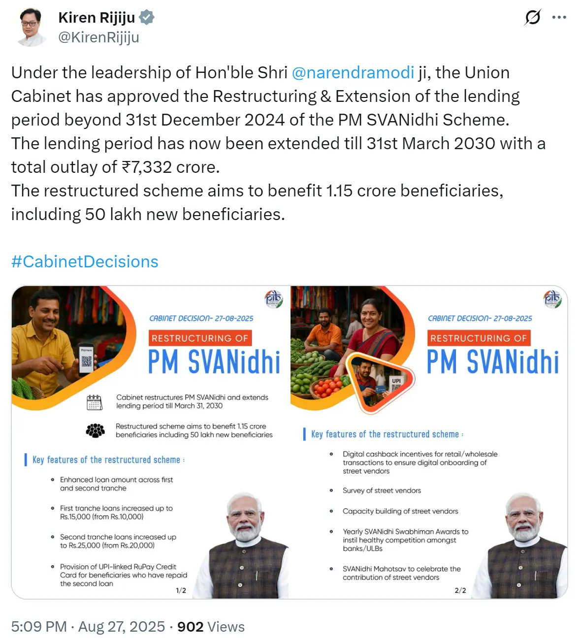 PM SVANidhi Scheme Updates