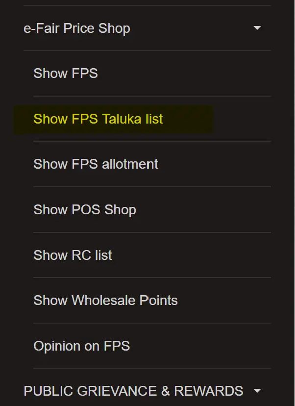 Show FPS Taluka List