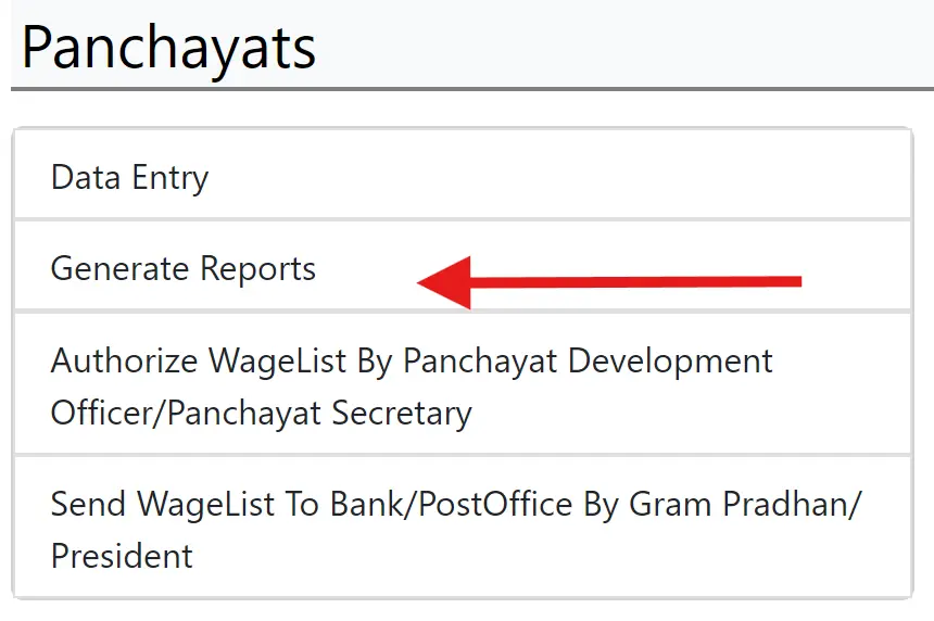 Generate Reports Link
