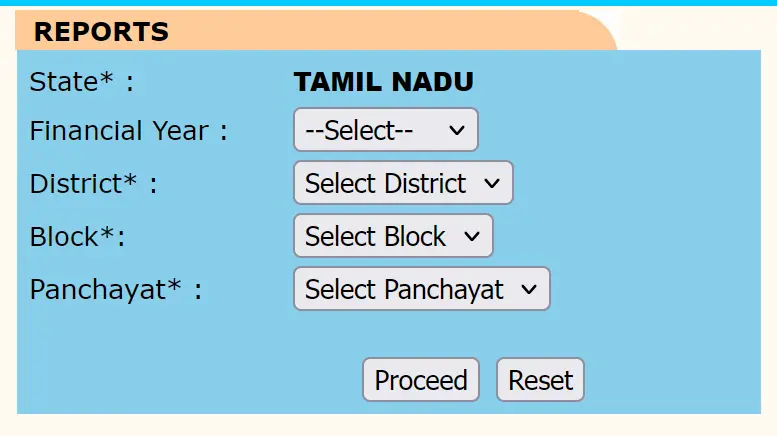 Select Year, District, Block & Gram Panchayat