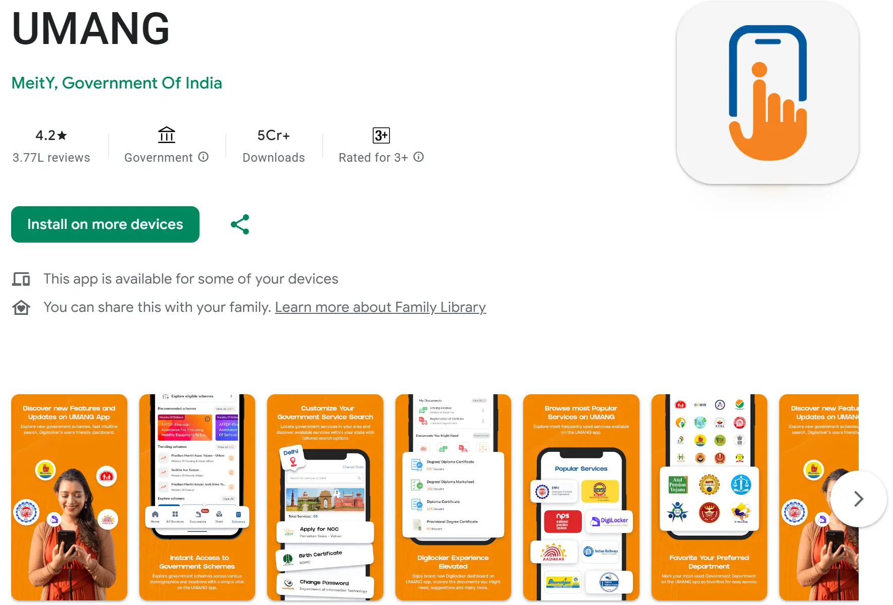 Umang App on Play Store for Job Card Download