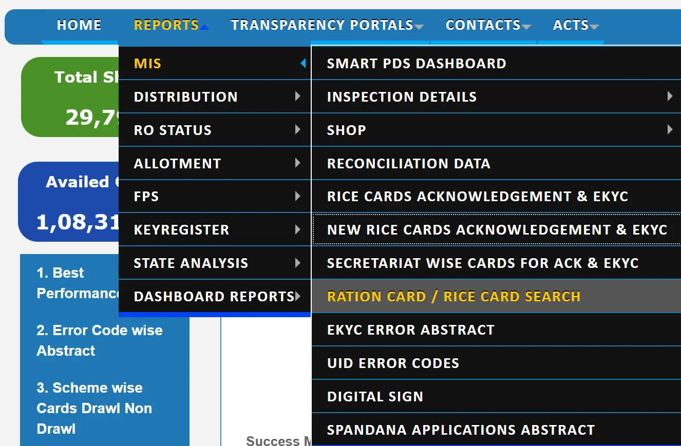 AP Ration Card Search