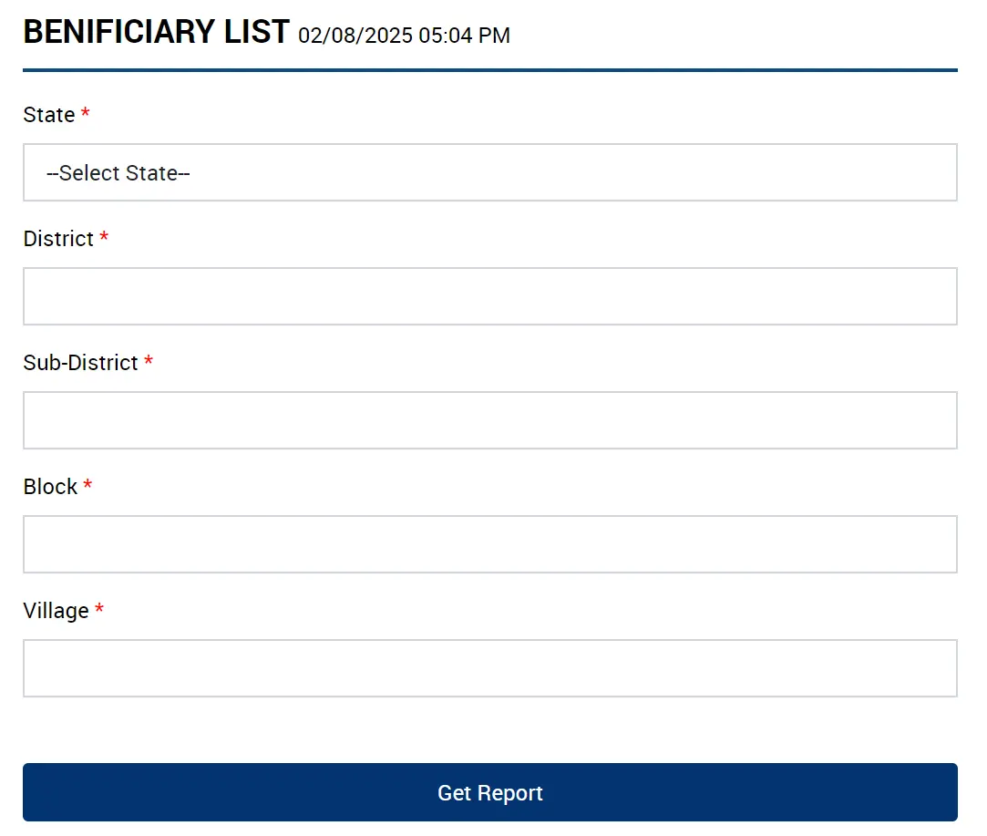 Beneficiary List Form
