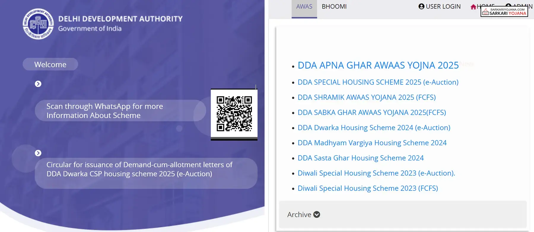 DDA Official Website