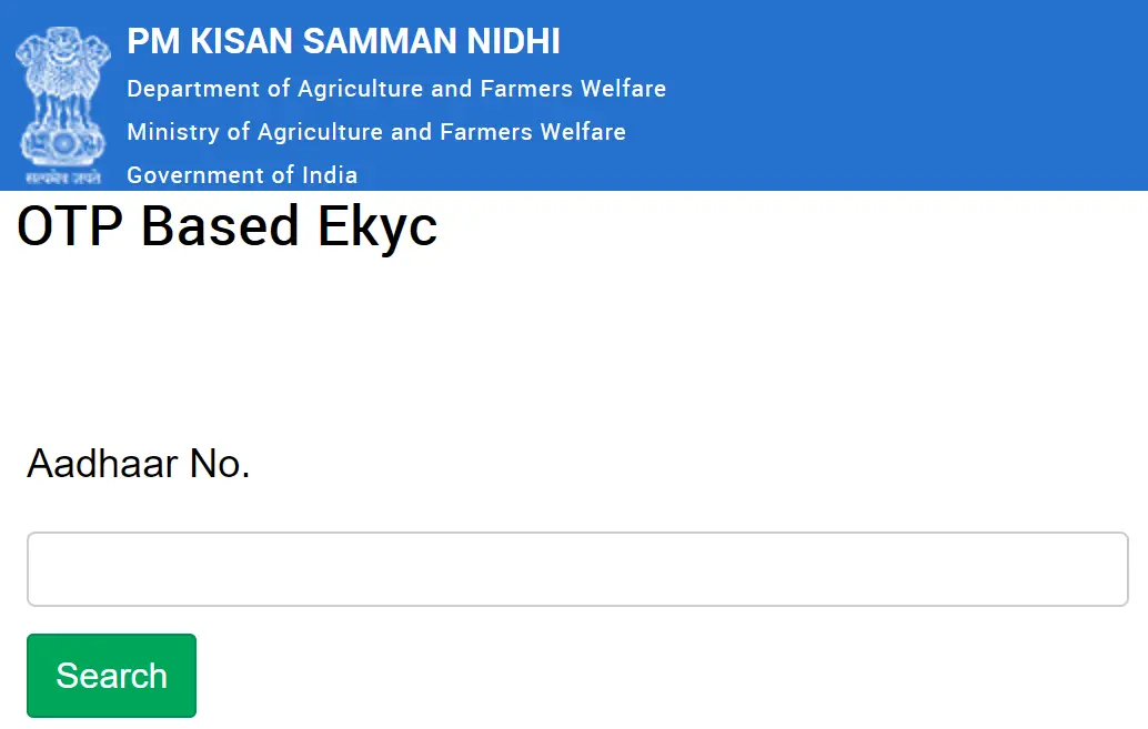 PM Kisan OTP Based eKYC