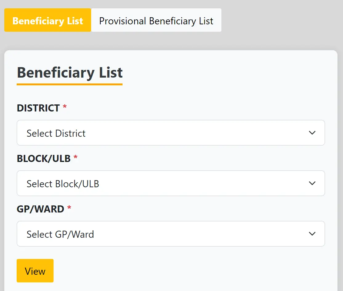 Subhadra Yojana Beneficiary List