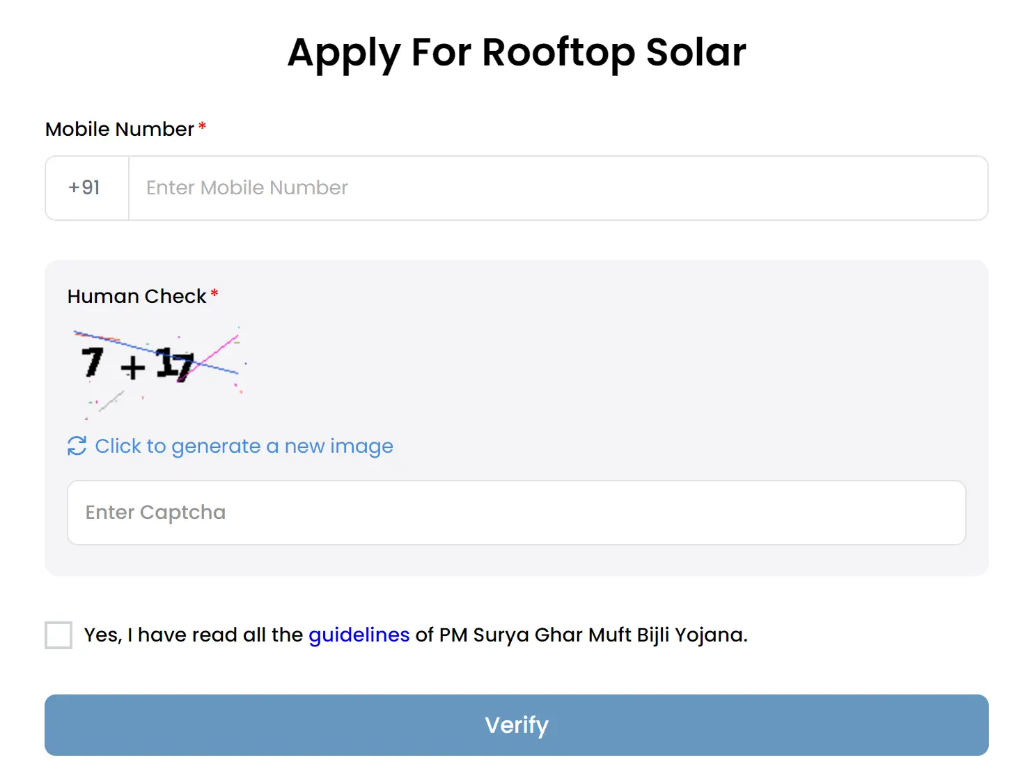 Apply for Solar Rooftop Scheme