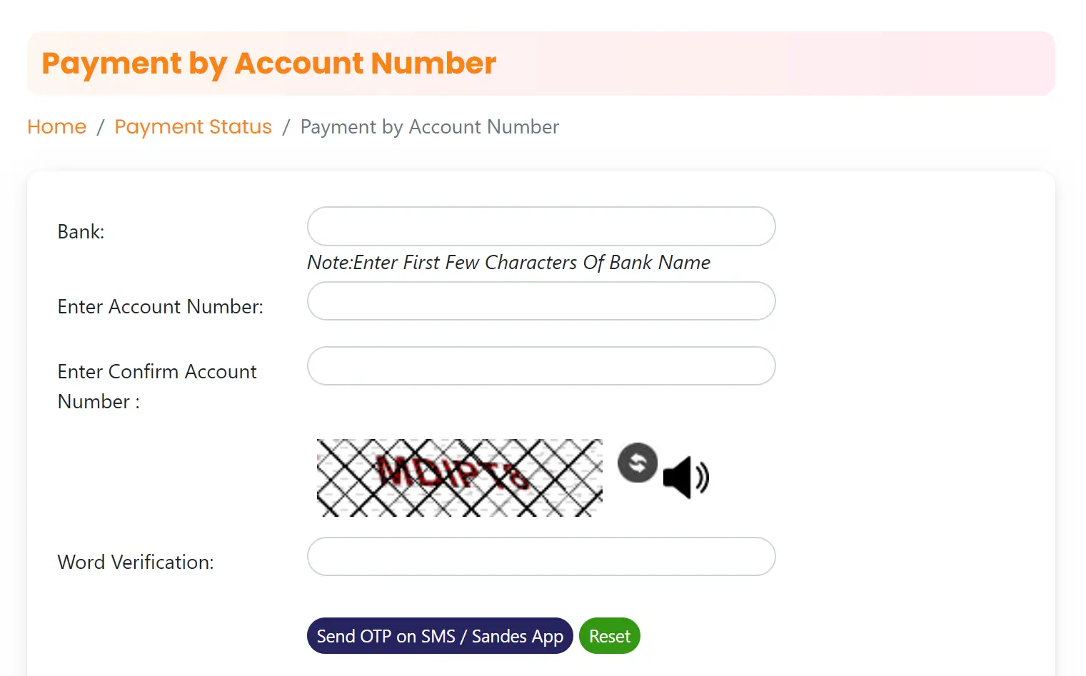 Payment Status on PFMS Portal