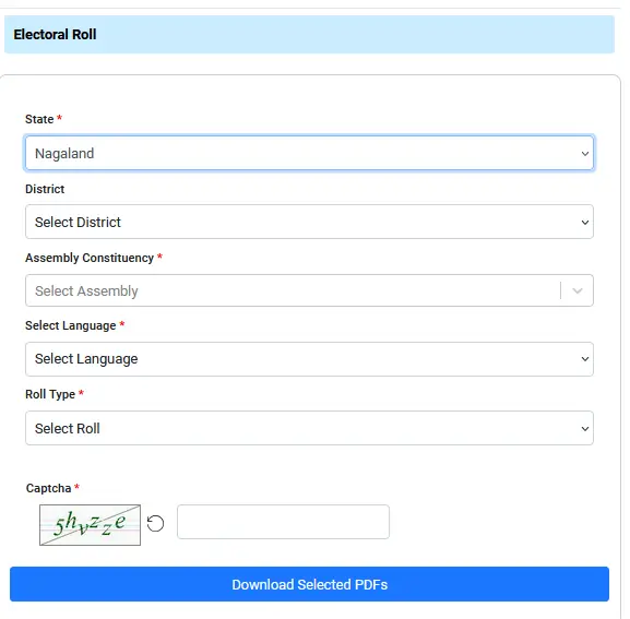 Nagaland Voters List