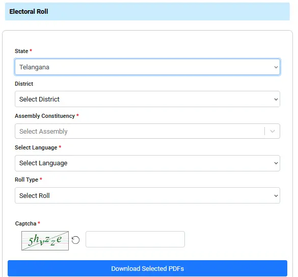 Telangana Voters List