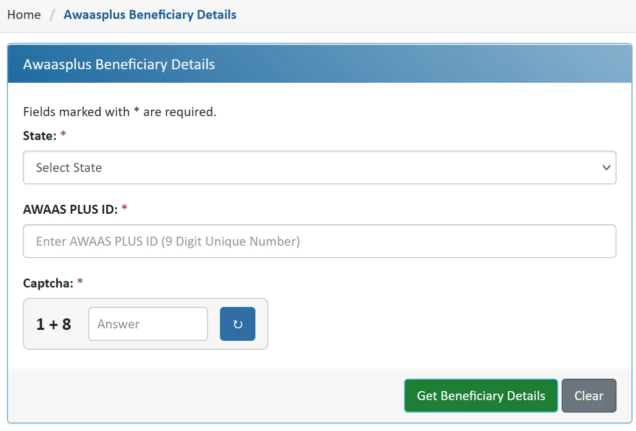 AwaasPlus Beneficiary Details