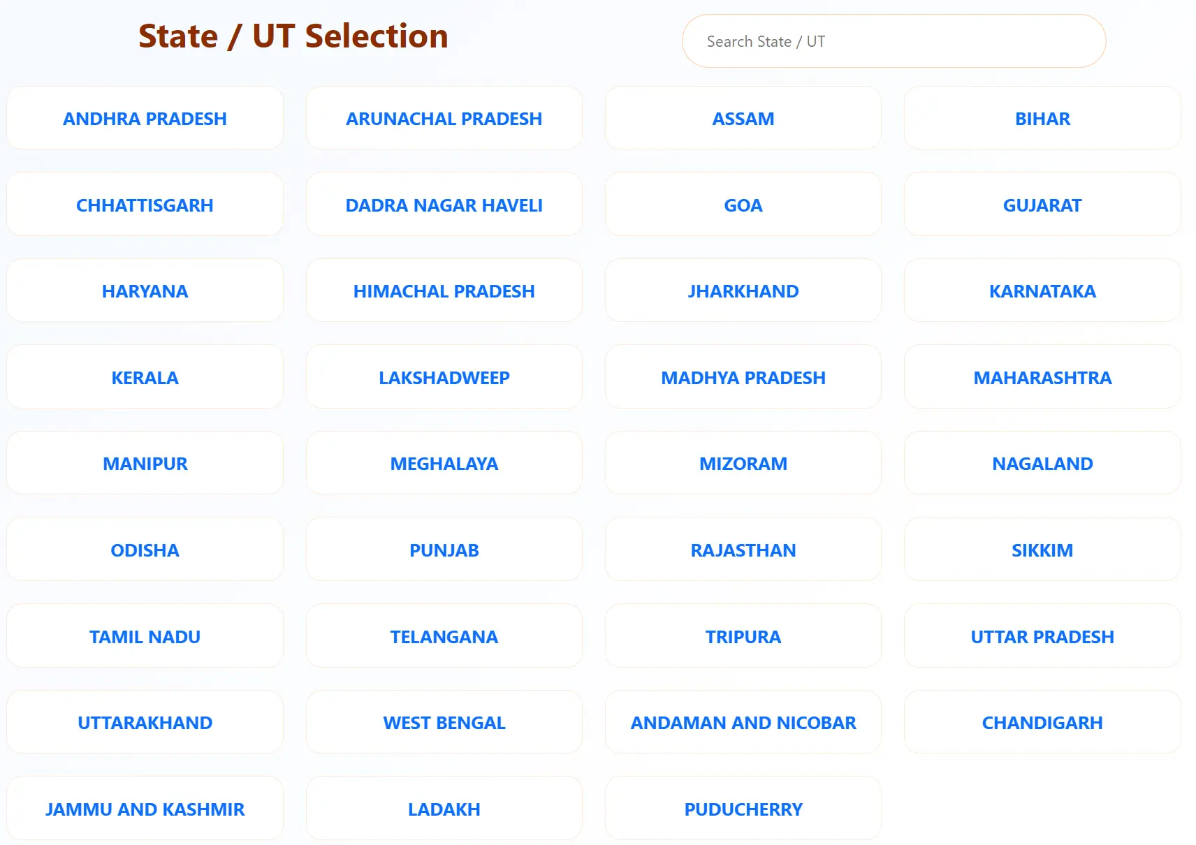 State or UT Selection