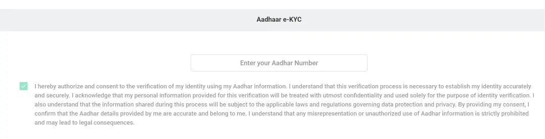 Aadhar e-KYC