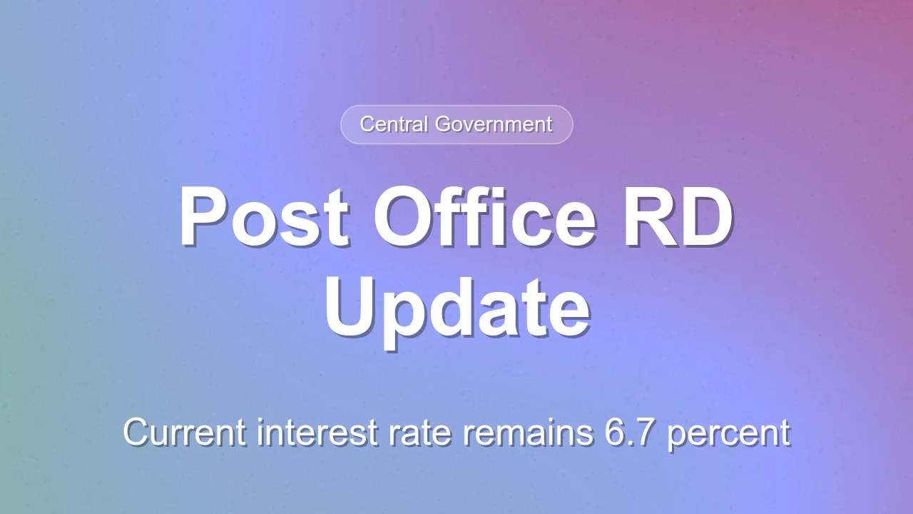 Post Office Recurring Deposit Interest Rates for 2026