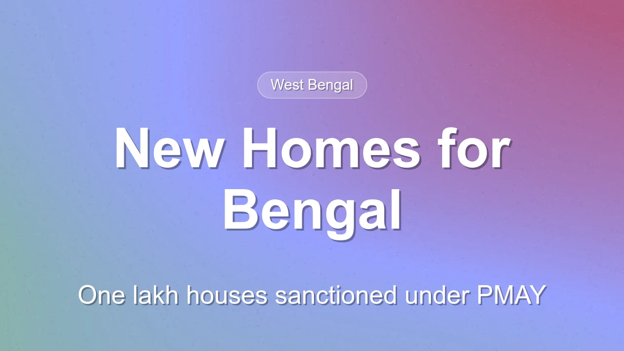 One Lakh Homes Sanctioned Under PM Awas Yojana in West Bengal
