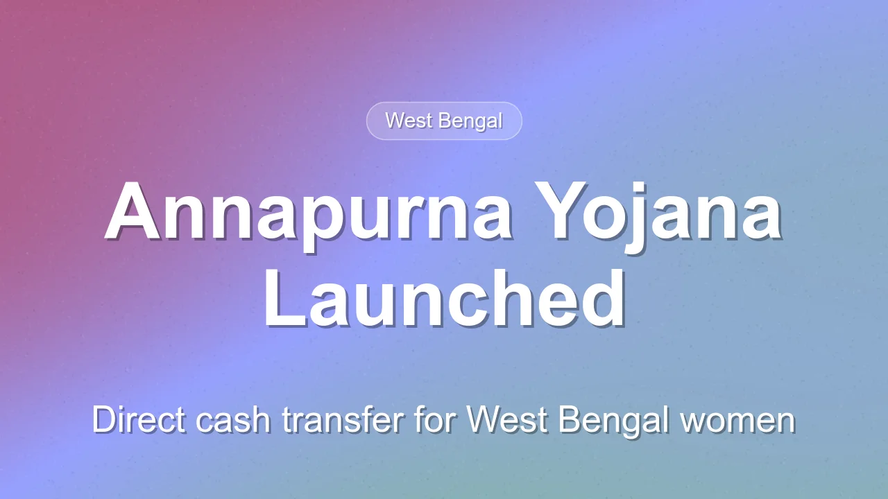 West Bengal Launches Annapurna Yojana for Financial Support