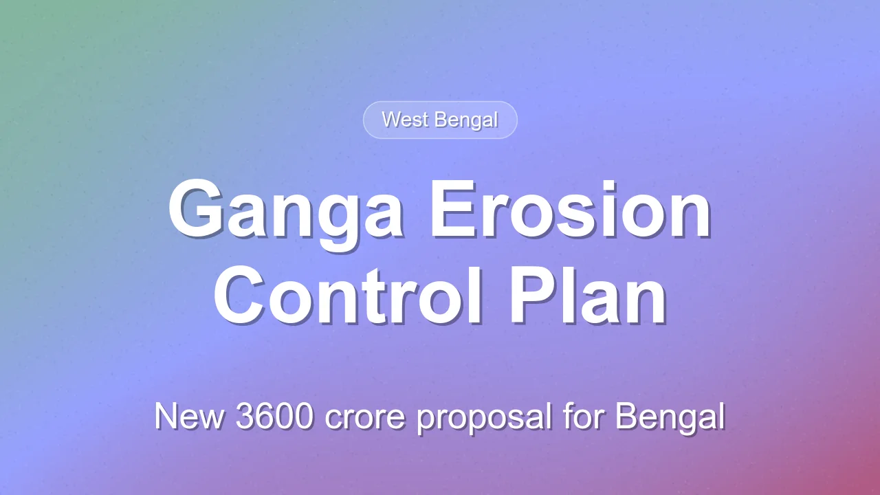 West Bengal Proposes 3600 Crore Plan for Ganga Erosion