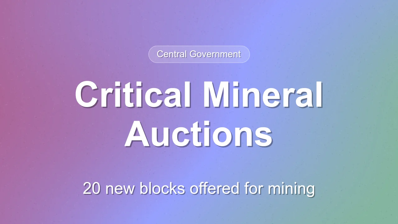 Centre Launches Eighth Tranche of Critical Mineral Auctions