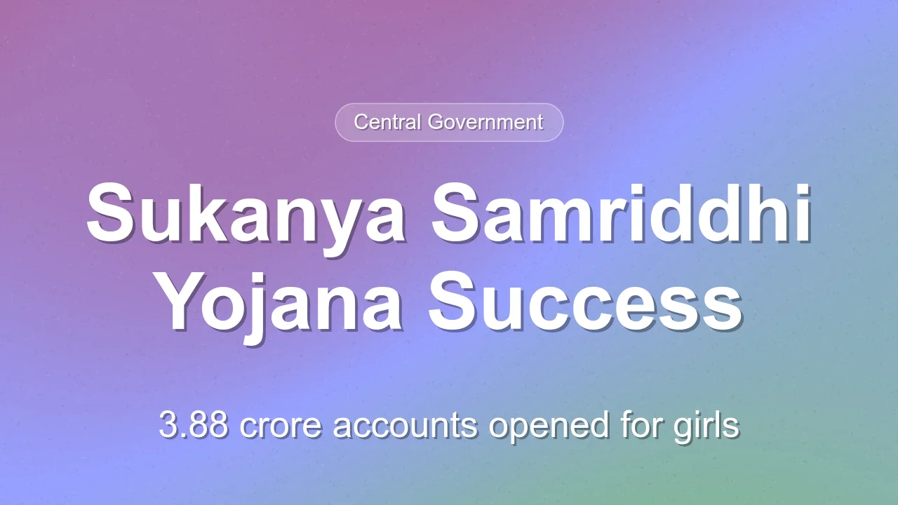 Over 3.88 Crore Sukanya Samriddhi Yojana Accounts Opened Nationwide