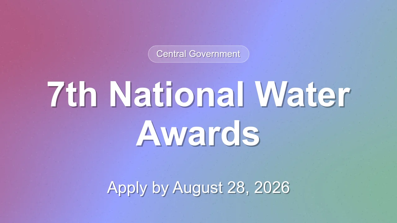Applications Open for 7th National Water Awards 2026