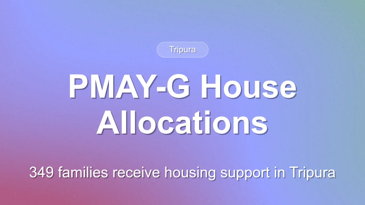 349 New PMAY-G Houses Allocated in Tripura