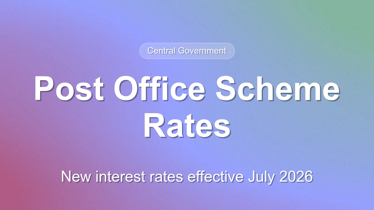 Updated Interest Rates for Post Office Small Savings Schemes July 2026