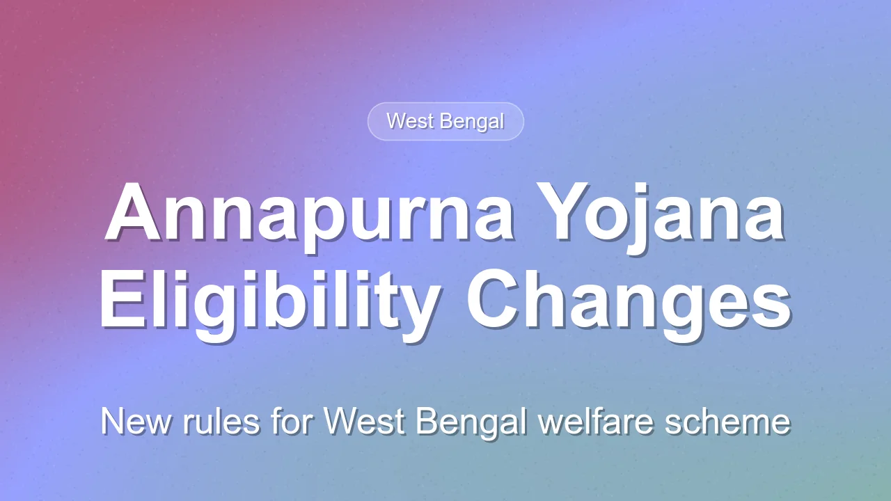 West Bengal Updates Eligibility Rules for Annapurna Yojana