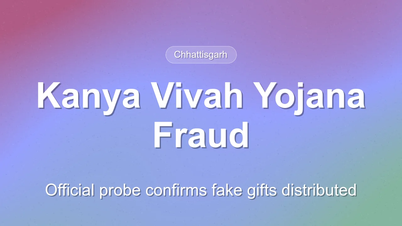 Corruption Exposed in Chhattisgarh Kanya Vivah Yojana