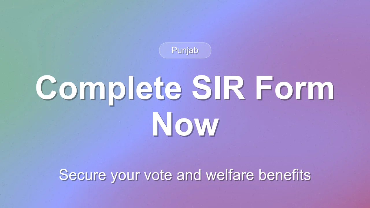 Punjab CM Urges Voters to Complete SIR Process for Welfare Benefits