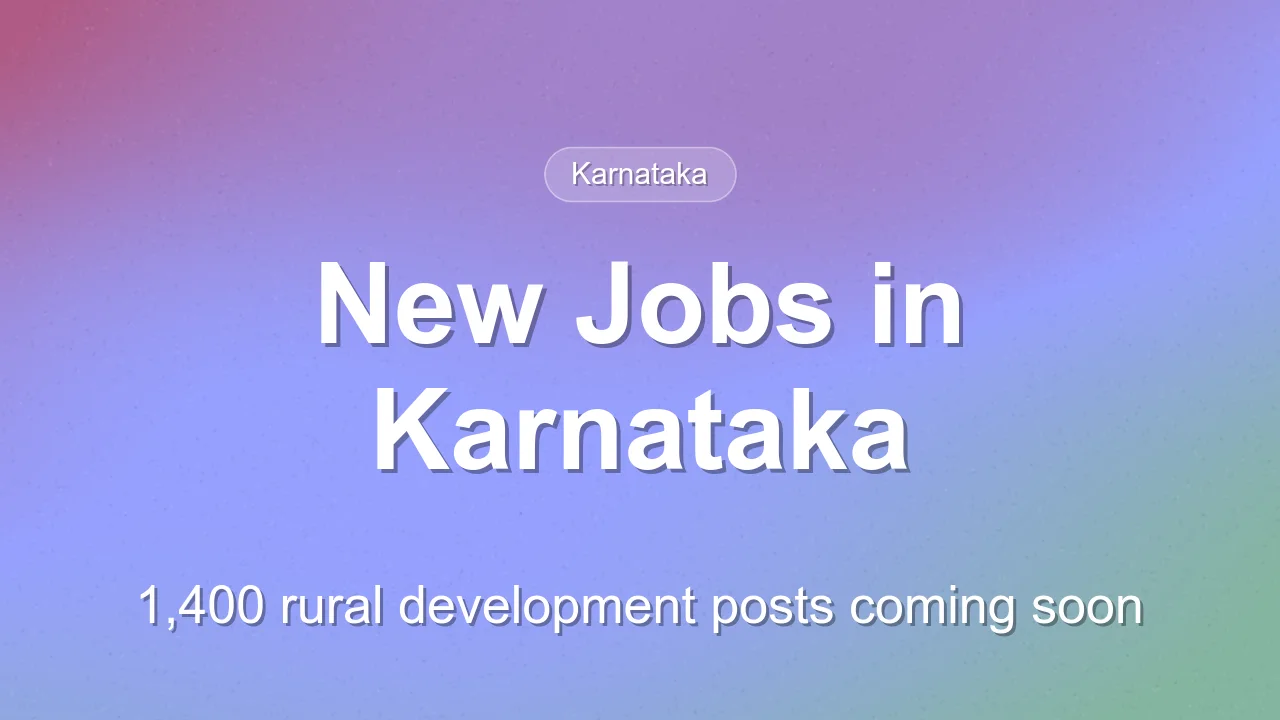 1,400 New Rural Development Posts Announced for Kalyana Karnataka