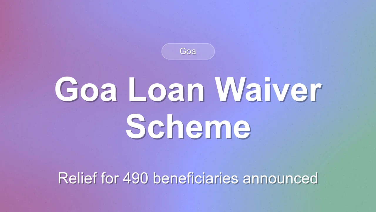 Goa Government Announces Loan Waiver for 490 Beneficiaries