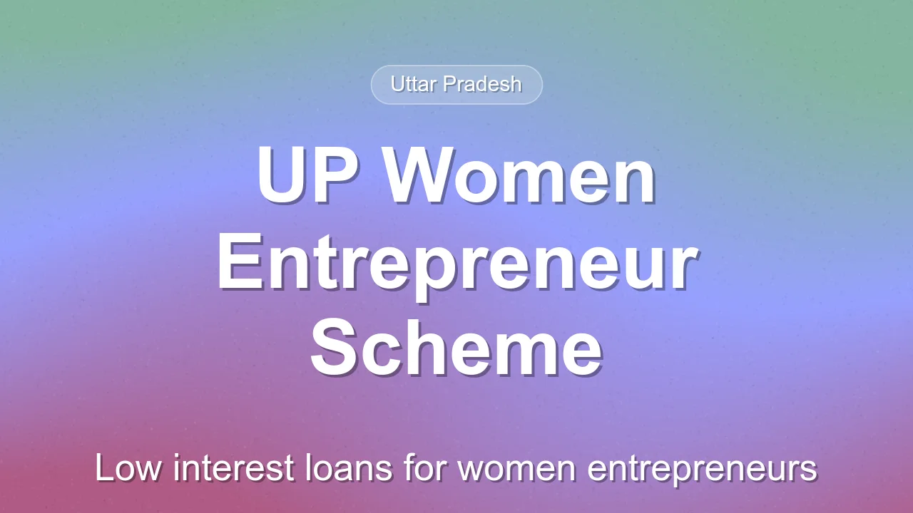 UP Mahila Udyam Nidhi Yojana 2026: Financial Aid for Women Entrepreneurs