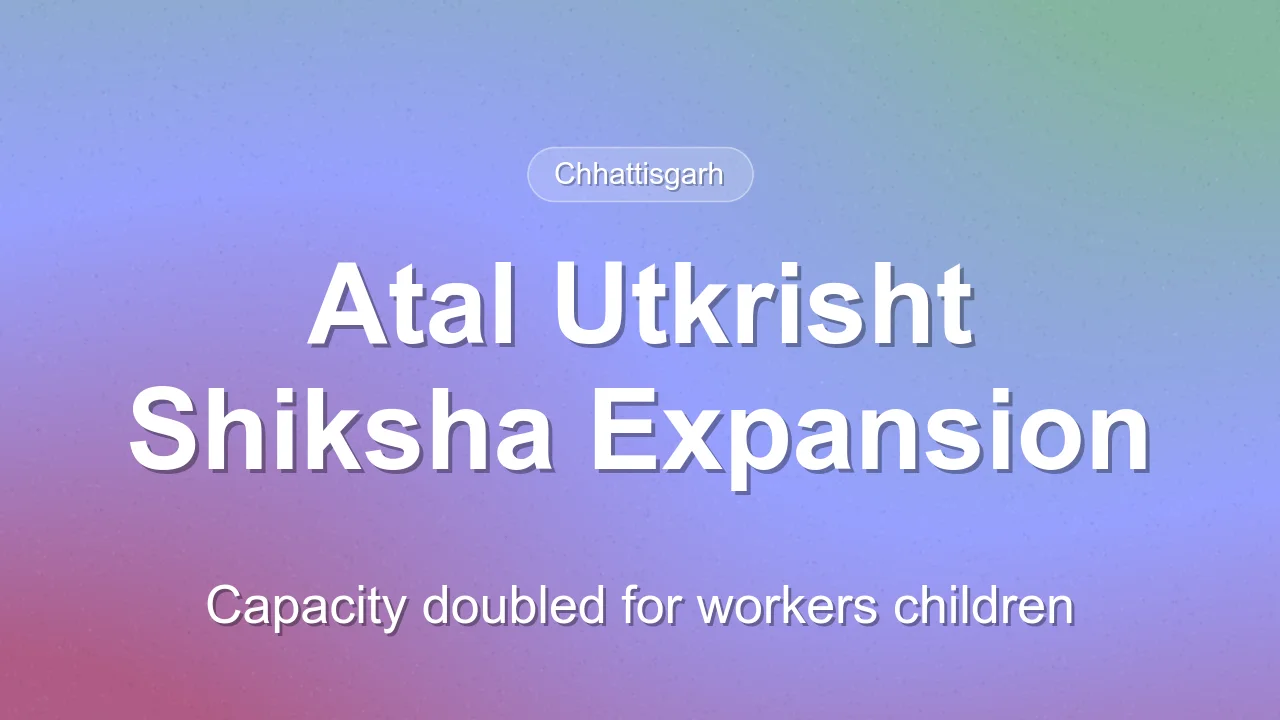 Chhattisgarh Expands Atal Utkrisht Shiksha Yojana Capacity