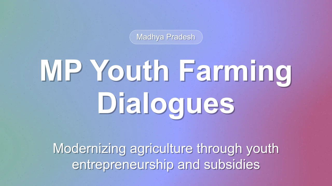 Madhya Pradesh to Launch District Youth Dialogues for Modern Farming