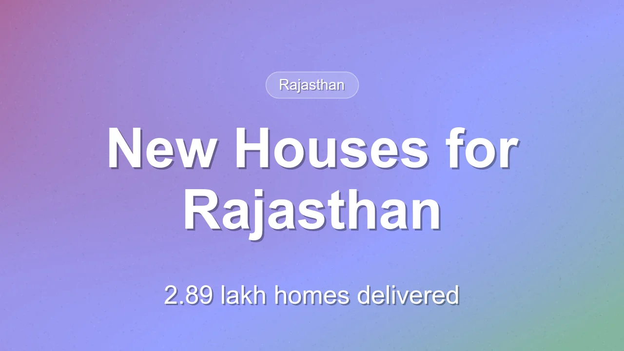Rajasthan receives 2.89 lakh new pucca houses under PMAY-G