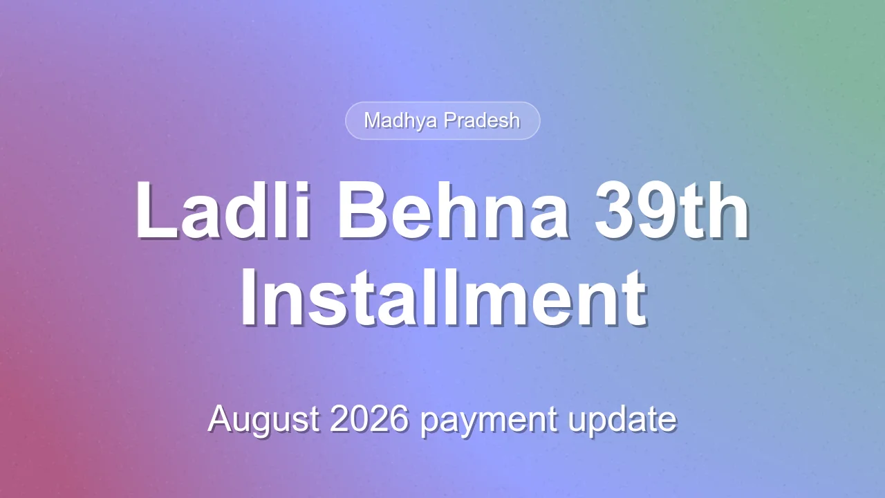 Ladli Behna Yojana 39th Installment Update for August 2026