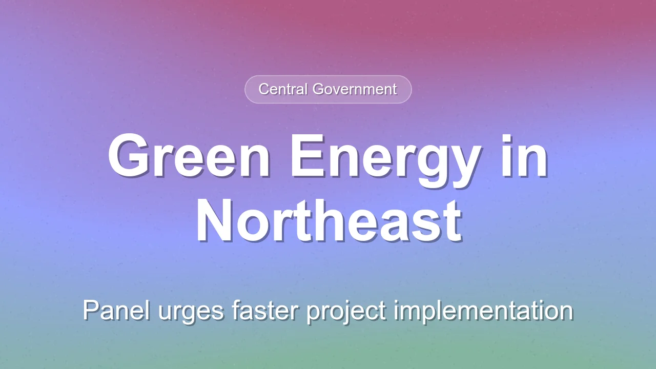 Parliamentary Panel Demands Faster Green Energy Rollout in Northeast
