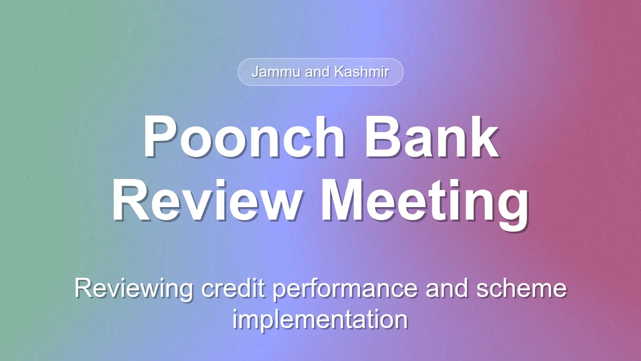 Poonch District Reviews Bank Performance and Government Scheme Implementation