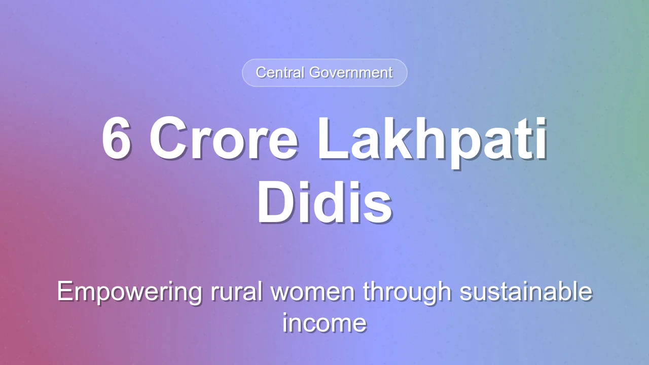 Government Sets New Target of 6 Crore Lakhpati Didis