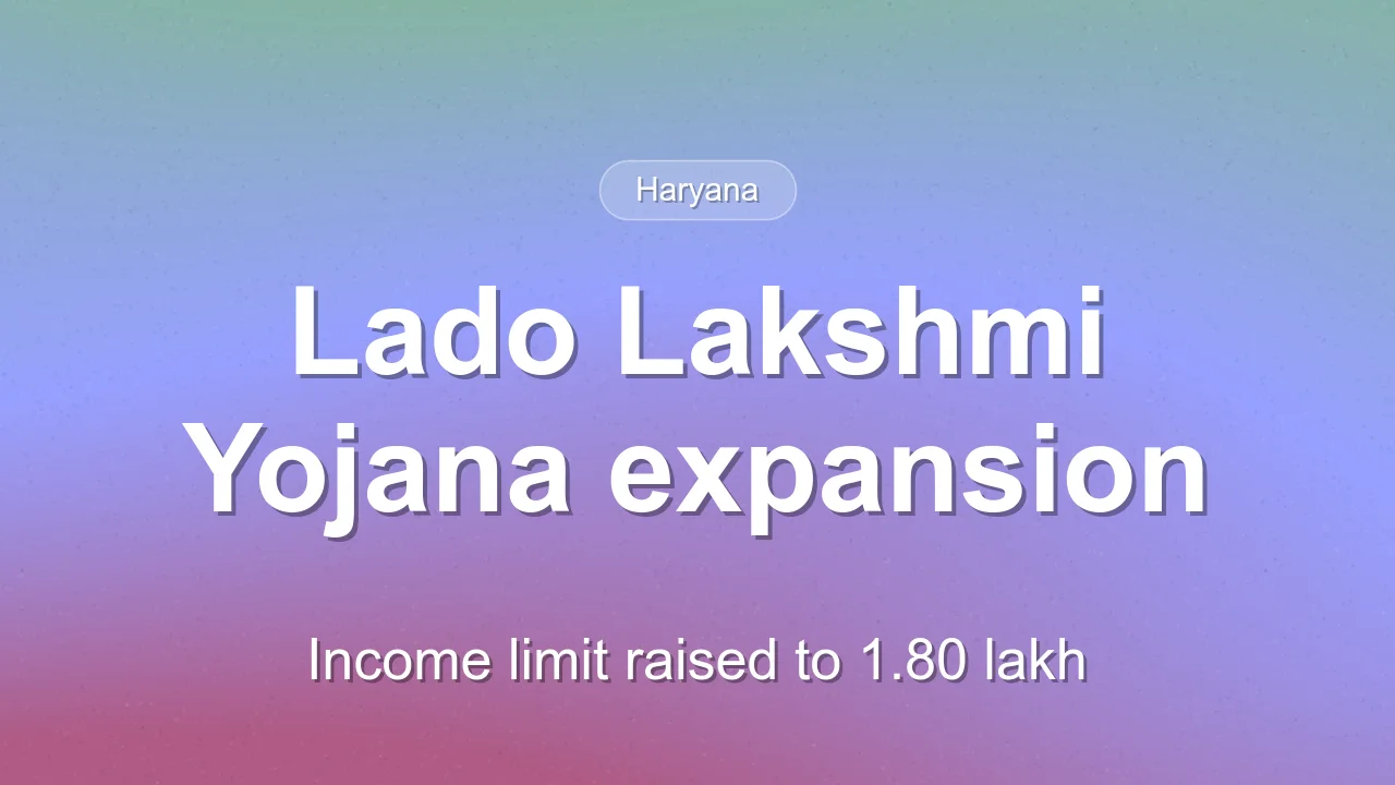 Haryana raises Lado Lakshmi Yojana income limit to Rs 1.80 lakh