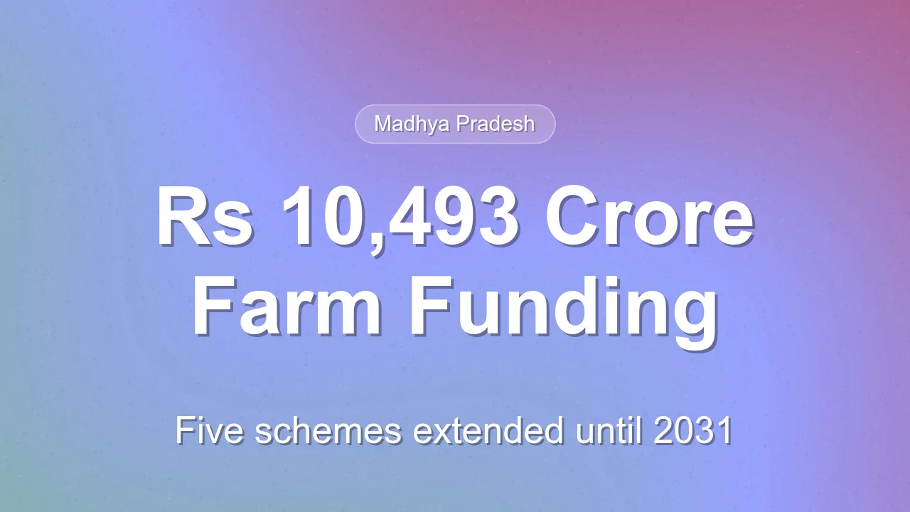 Madhya Pradesh cabinet approves Rs 10,493 crore for five farm schemes