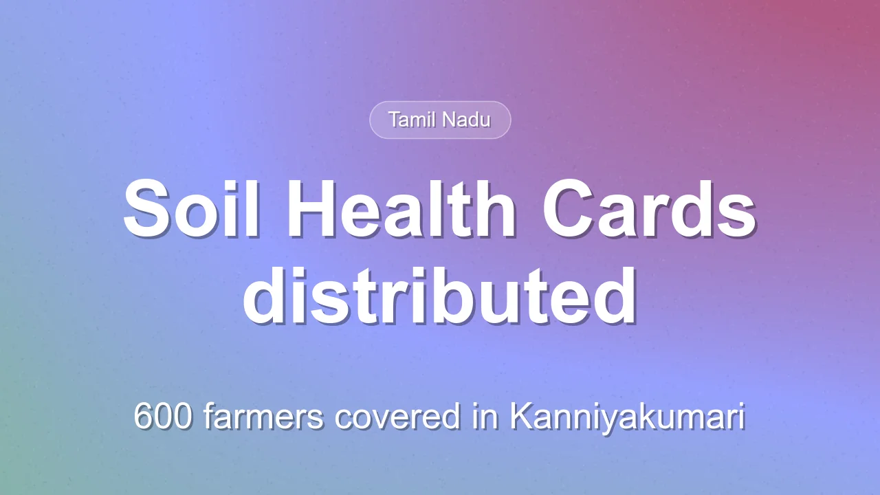 600 farmers in Kanniyakumari received Soil Health Cards in 2025-2026