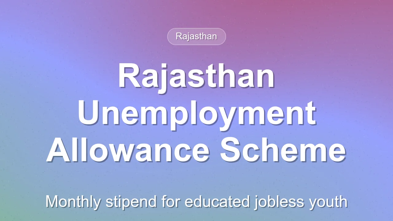 Mukhyamantri Yuva Sambal Yojana provides monthly unemployment allowance in Rajasthan