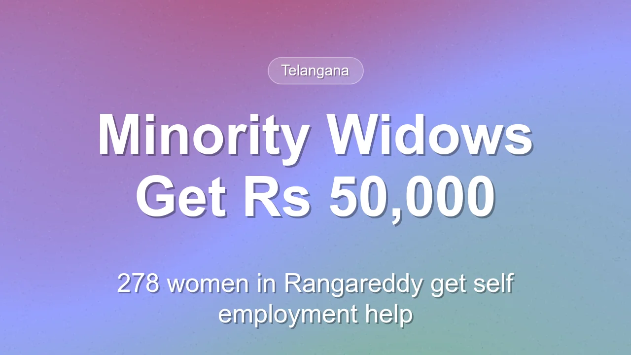 Telangana Distributes Rs 50,000 Each to 278 Minority Widows for Self Employment