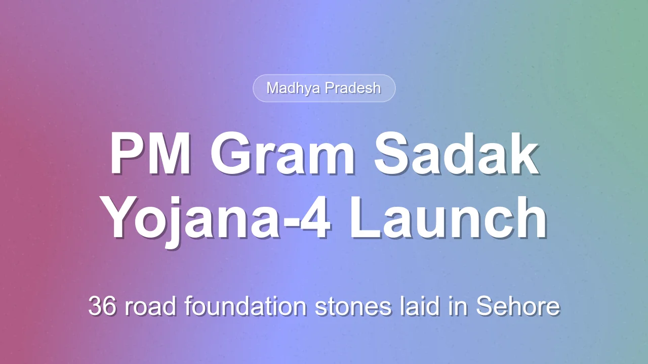 36 Road Foundation Stones Laid Under PM Gram Sadak Yojana-4 in Madhya Pradesh