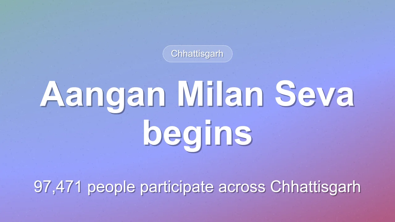 Aangan Milan Seva draws 97,471 participants across 2,262 locations in Chhattisgarh